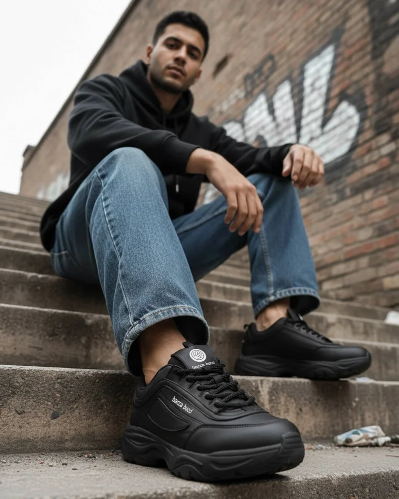 Bacca Bucci Black Afterburn Urban Fashion Sneakers and Sports Shoes for Men | Best Price UAE